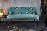 Bench PRÊT-À-PORTER BOUTIQUE 130cm velvet turquoise w/ golden foot caps