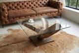 Couchtisch OCEAN 85cm Unterteil Antik Kupfer ohne Glasplatte