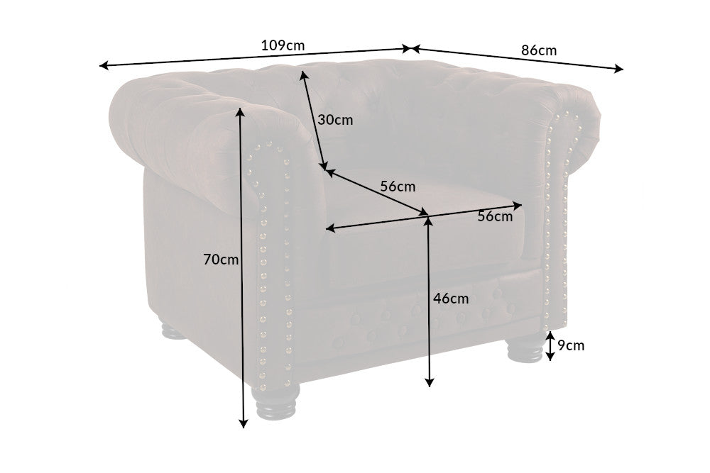 Sessel CHESTERFIELD Mikrofaser vintage braun