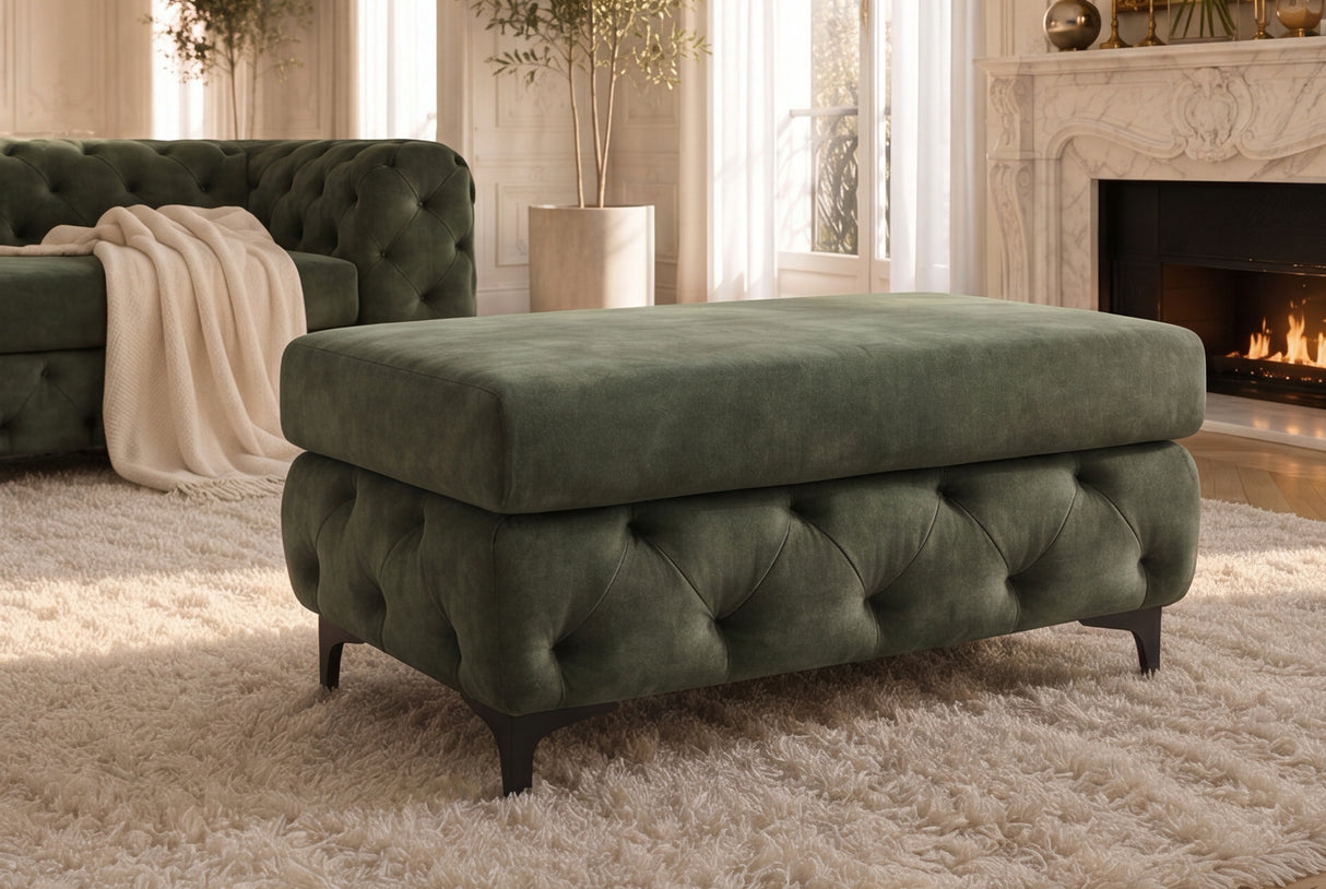 Stool MODERN BAROCK 95cm velvet dark green