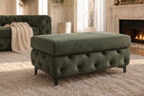 Stool MODERN BAROCK 95cm velvet dark green
