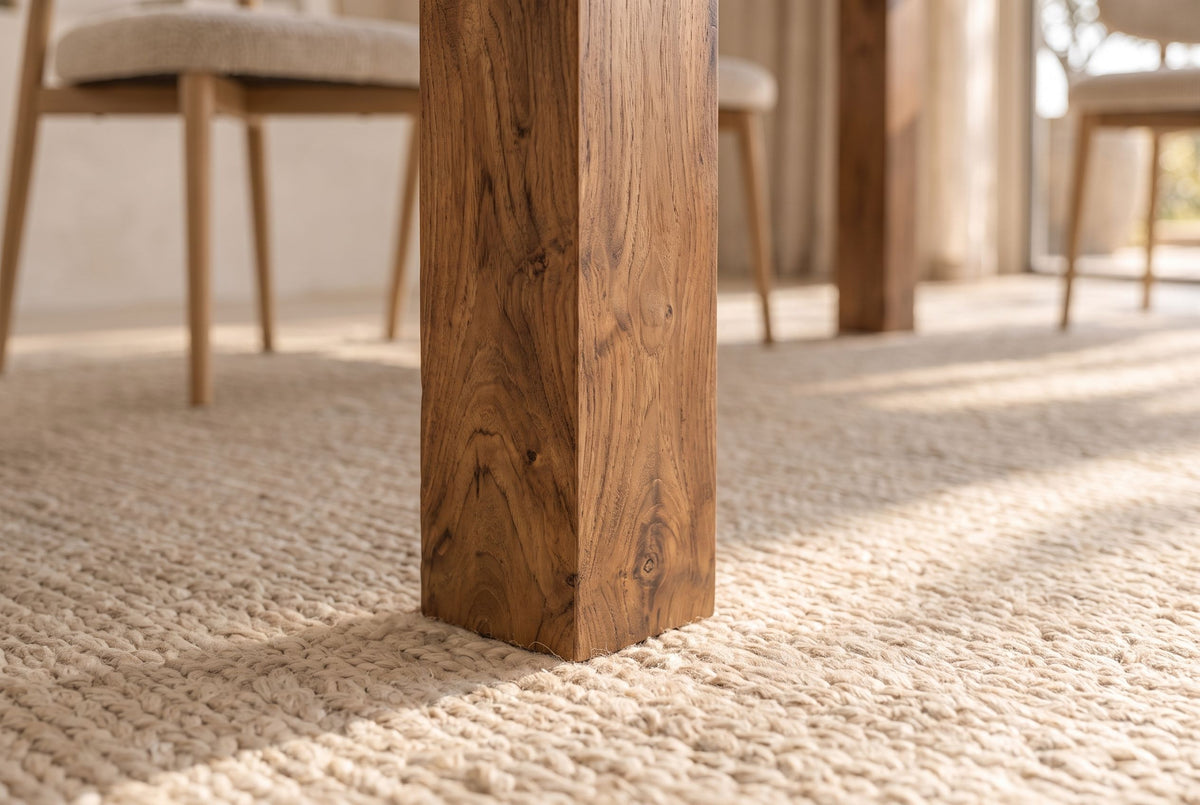 Esstisch MAKASSAR 160cm Sheesham Holz braun stone finish
