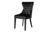 Chair CASTLE w/ comfort handle velvet black in baroque style