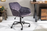 Office chair TURIN 47-56cm with armrests velvet dark grey