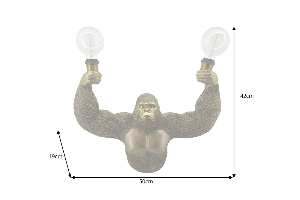 Wall lamp KING APE 50cm handmade gold