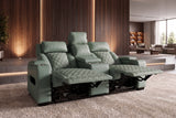 Cinema armchair HOLLYWOOD 2-seater electrically adjustable artificial leather sage