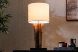 Table lamp PERIFERE 60cm teak wood cotton lampshade