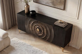 Sideboard GOLDEN SUNSET 180cm 3D mango black