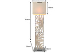 Floor lamp EUPHORIA 165cm lampshade beige longan wood natural