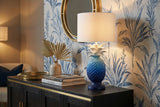 Table lamp PINEAPPLE 50cm w/ shade blau weiß