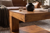 Couchtisch GIANT 45 cm mit Stauraum Mangoholz honigfarben braun