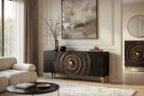 Sideboard GOLDEN SUNSET 180cm 3D mango black