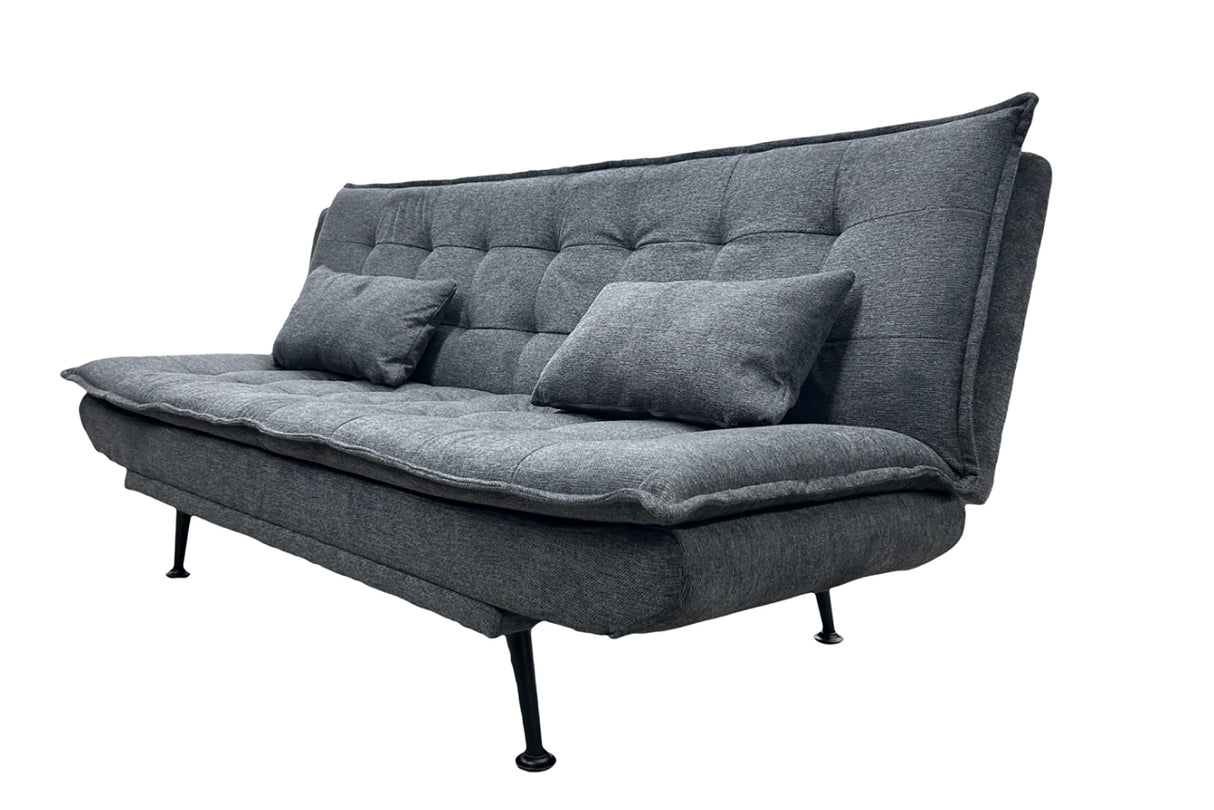 Sofa bed JAZZ 195cm 3-seater textured fabric grey