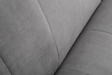 Sofa bed DIVANI 215cm with armrests velvet silver grey