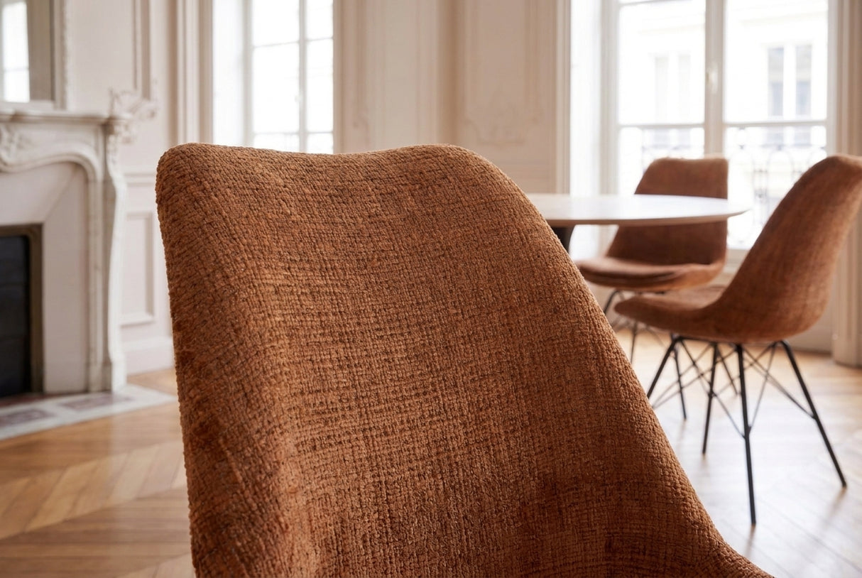 Chair SCANDINAVIA MEISTERSTÜCK textured fabric brown