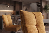 Swivel chair LUGANO 360° auto-return 150 kg load capacity spring core velvet mustard yellow black