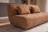 Schlafsofa ELYPSE 200cm 3-Sitzer Chenille Rostbraun