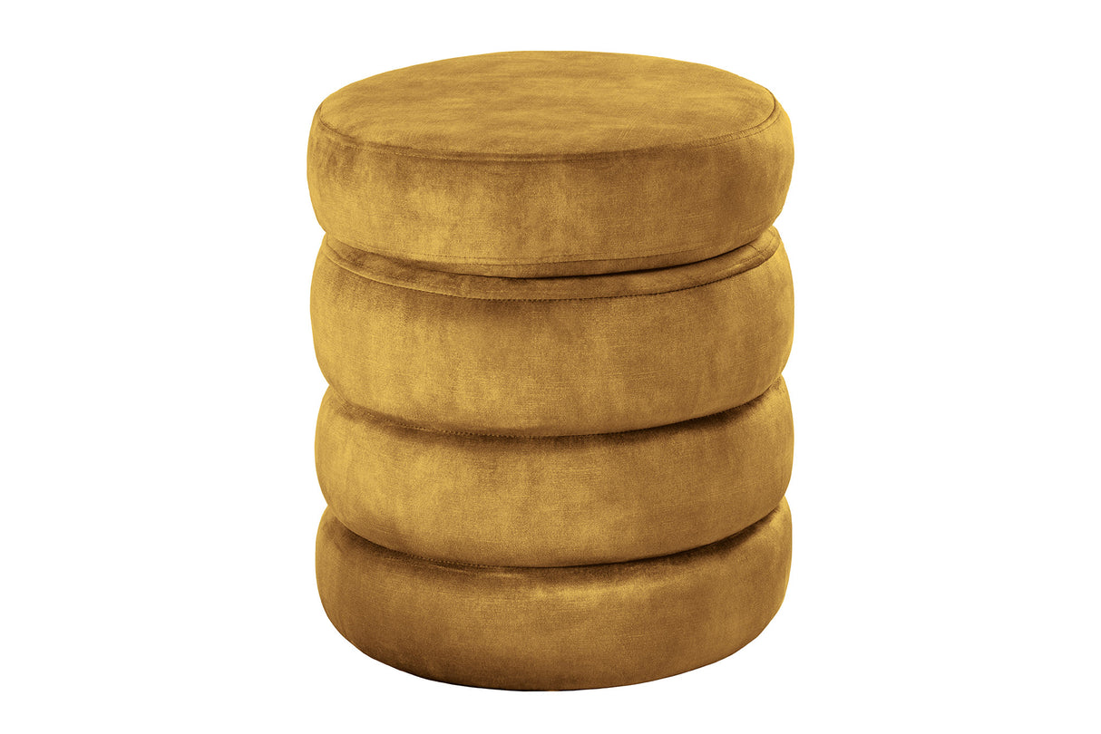 Hocker VOQUE 50cm Samt senfgelb mit Stauraum
