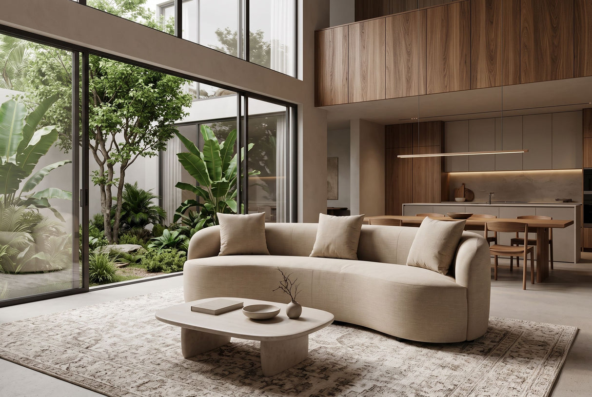 Sofa ATELIER 230cm 3-Sitzer Samt Beige