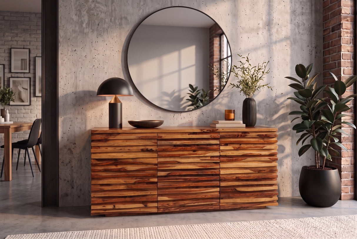 Sideboard RELIEF 160cm sheesham wood