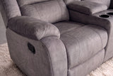 Kinosessel HOLLYWOOD 2-Sitzer Relaxfunktion mit Stauraum Samt grau