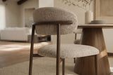 Stuhl BELFORT m. Metallbeinen Strukturstoff Taupe Beige Braun
