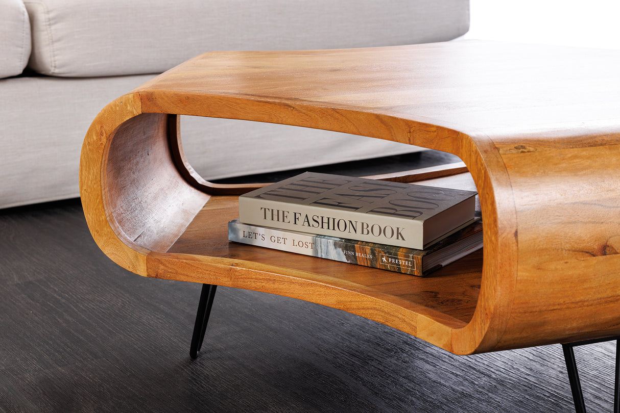 Coffee table ORGANIC LIVING 90cm acacia wood brown honey finish