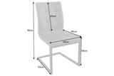 Cantilever chair OXFORD microfibre grey iron legs