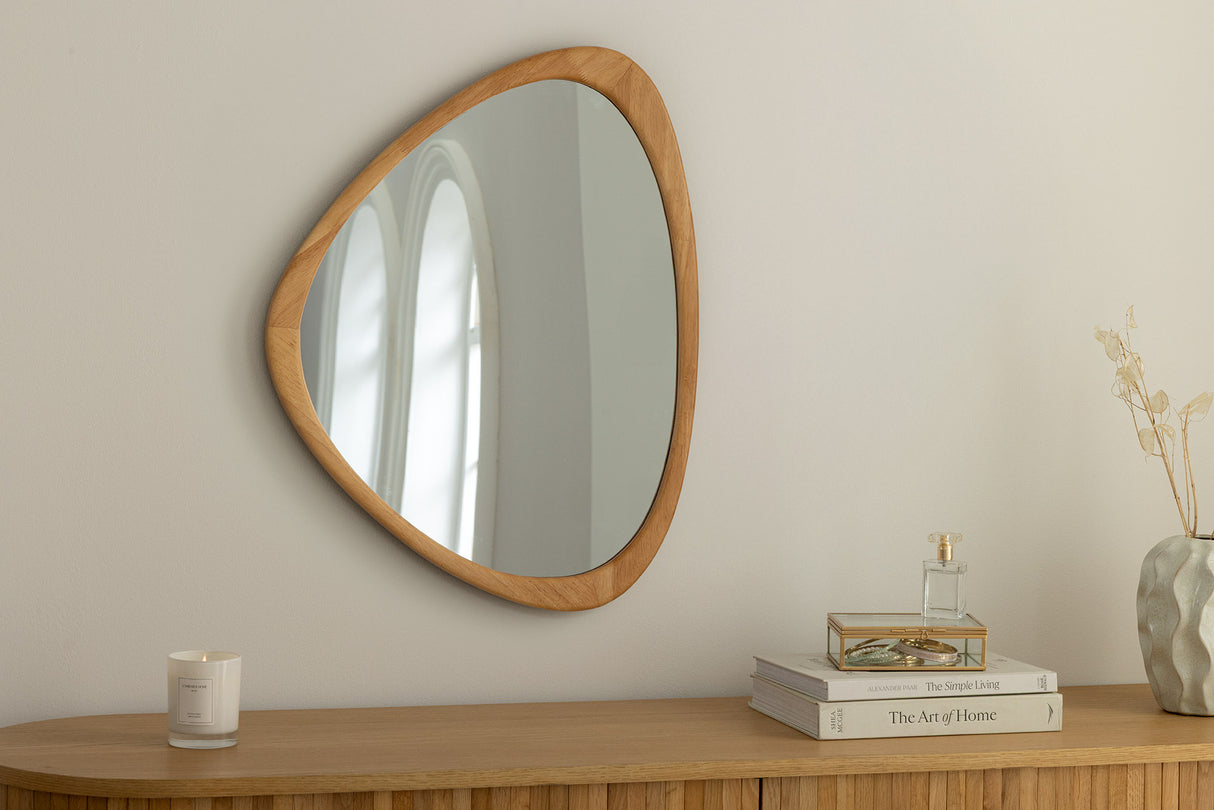 Wall mirror ORGANIC 65cm massive wood oak wood look
