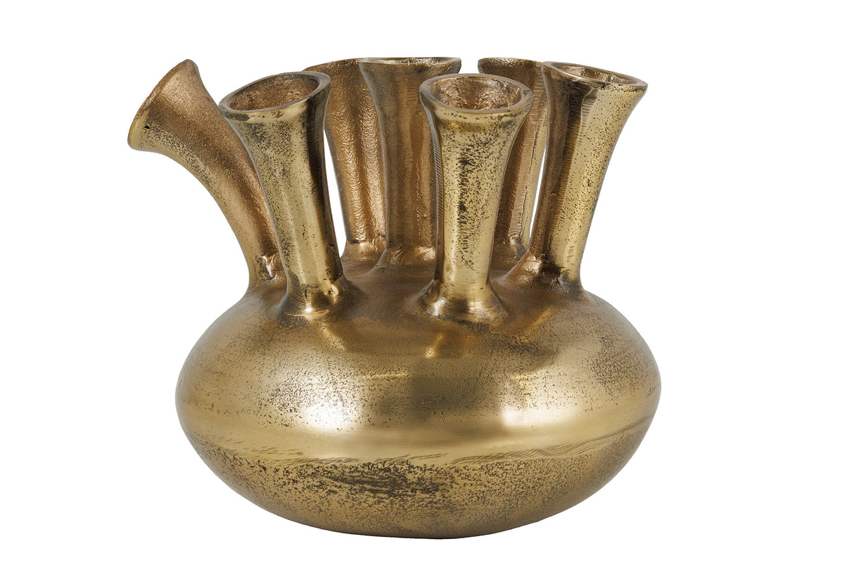 Vase KIYA 30cm gold 7 w/ flower openings
