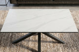 Coffee table GALAXIE 100cm w/ star frame ceramic white