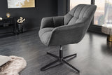 Armchair PAPILLON 83-90cm rotatable 360° flat woven fabric anthracite
