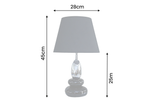 Tischlampe STONES OF ZEN 45cm m. verstellbarem Lampenschirm schwarz silber