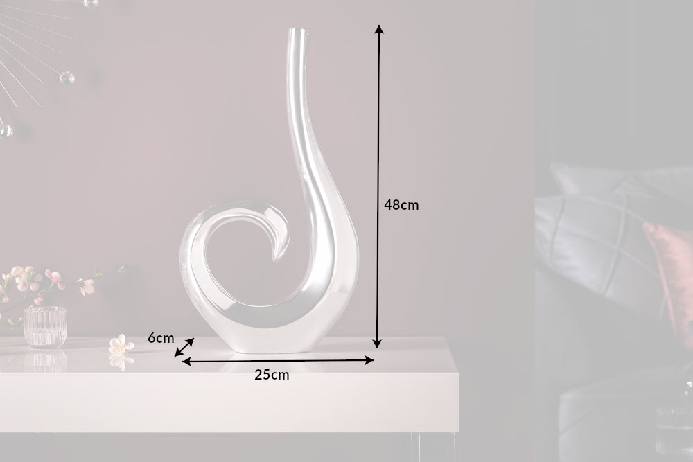 Vase WAVE L 47cm silber Aluminium