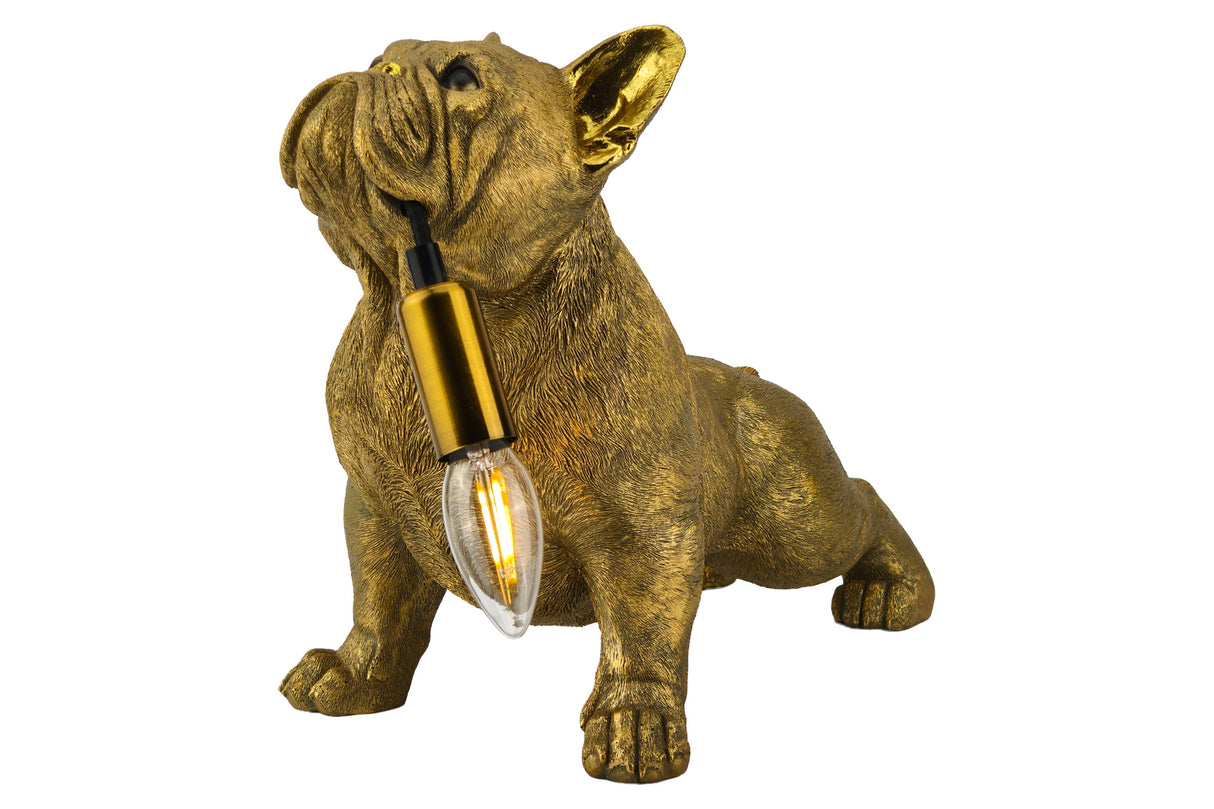Table lamp BULLDOG 35cm gold dog sculpture