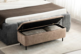 Sitzbanktruhe EN VOGUE 120cm mit Stauraum Samt beige
