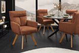 Drehstuhl BIG GEORGE mit Armlehnen, Chenille-Stoff, rostbraun, drehbar
