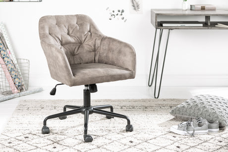 Office chair THE DUTCH COMFORT 46-55cm with armrests velvet taupe