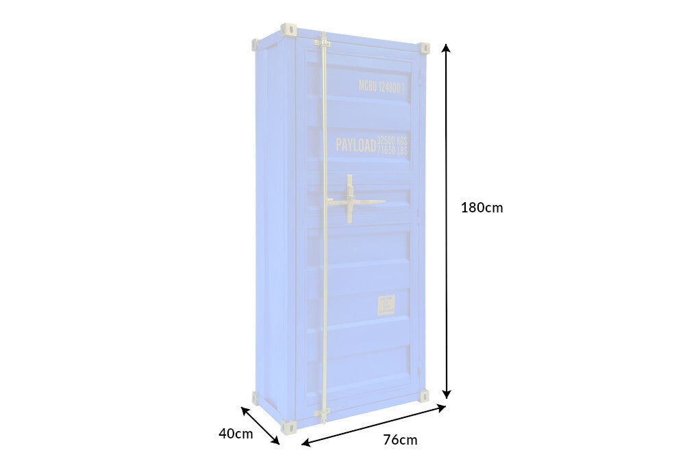 Bar cabinet Container GLOBETROTTER 180cm blue