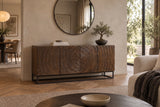 Sideboard ZEN CIRCLE 160cm 3D mango wood dark brown