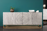 Sideboard ZEN CIRCLE 180cm 3D Mangoholz schwarz weiß