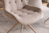 Chair DIVANI retro style velvet microfibre champagne beige