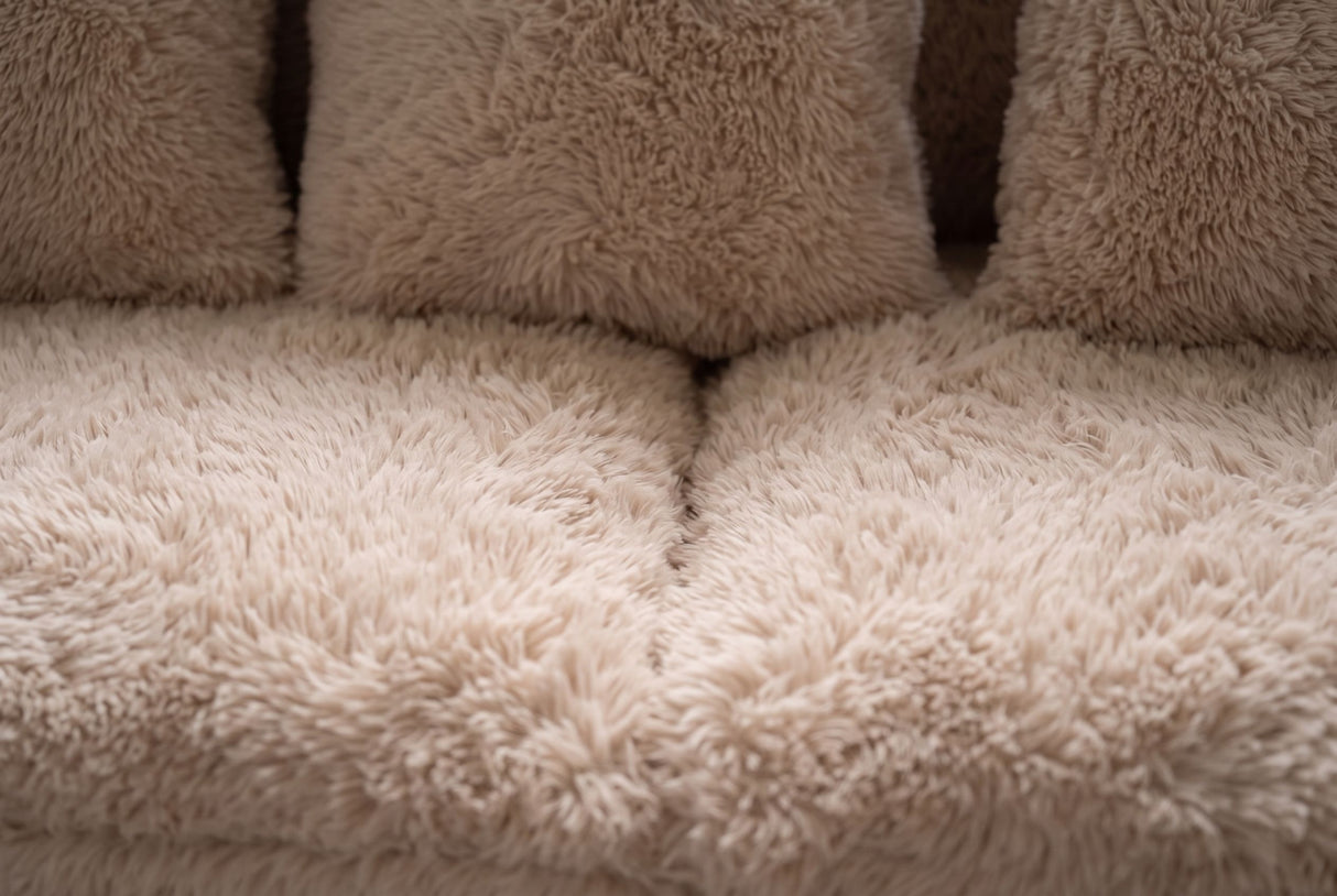 Sofa YETI 200cm 3-Sitzer abziehbarer Bezug Champagner Beige