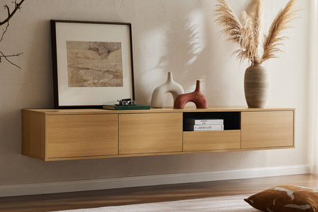 TV-Board LOFT 200cm hanging natural black