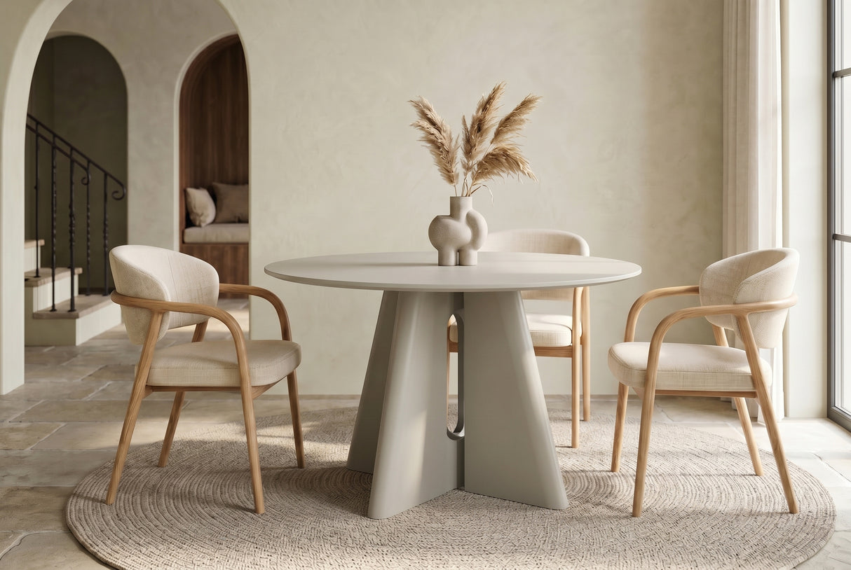 Esstisch ORGANIKO 120cm rund greige beige