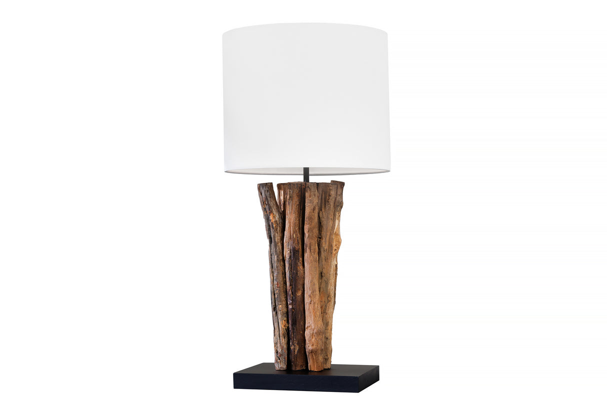 Table lamp PERIFERE 60cm teak wood cotton lampshade