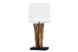 Table lamp PERIFERE 60cm teak wood cotton lampshade