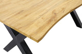 Dining table WILD 160-200cm table top 25mm X-legs wild oak look natural extendable