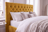 Bett PARIS CHESTERFIELD 160x200cm Samt senfgelb