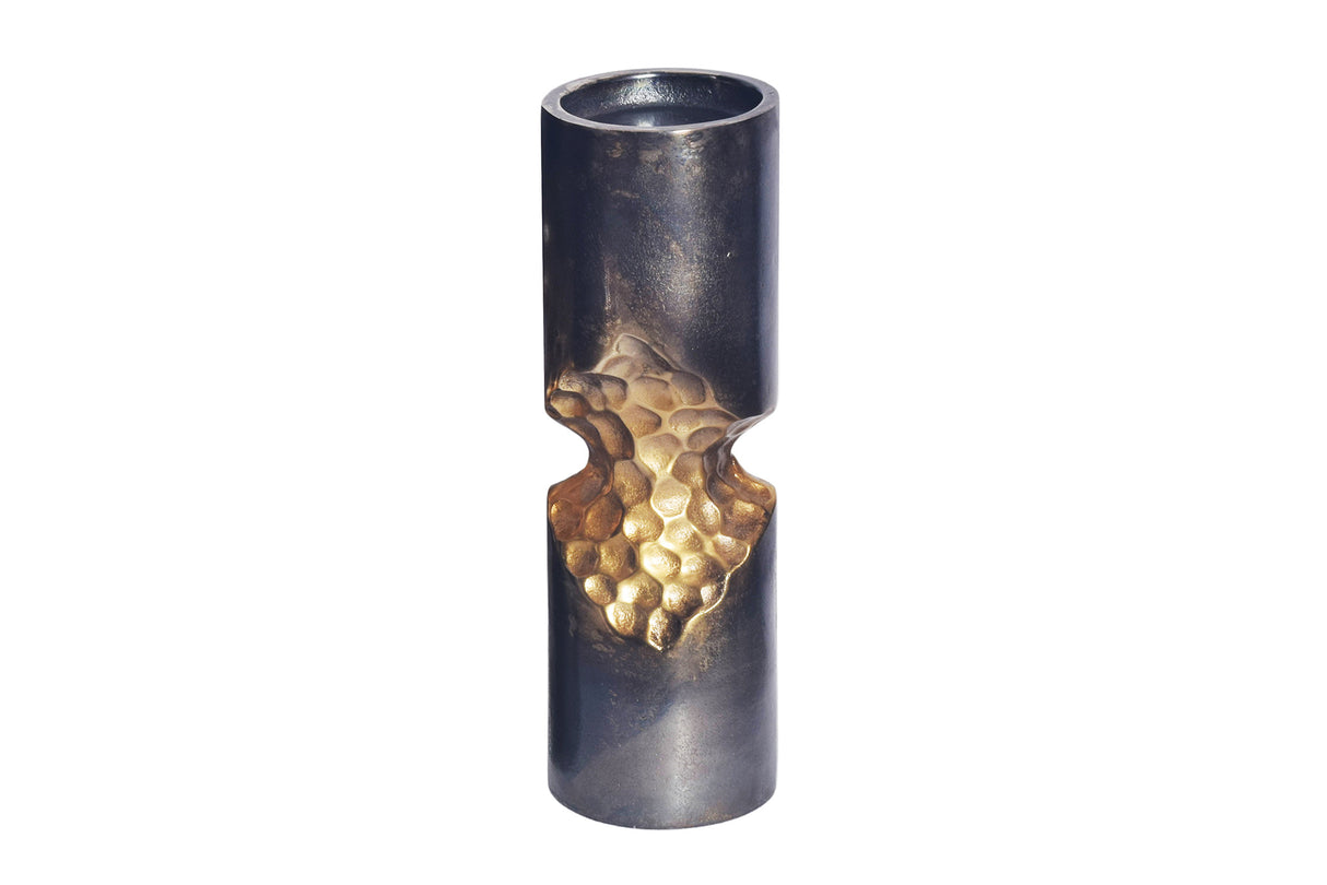 Vase PRECIOUS 40cm hammer stroke effect black gold